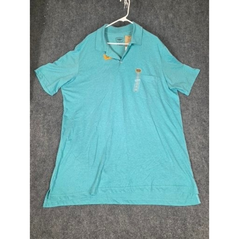The Foundry Supply Co Mens 2XLT Albuquerque Teal Heather Quick-Dri Polo‎ Shirt